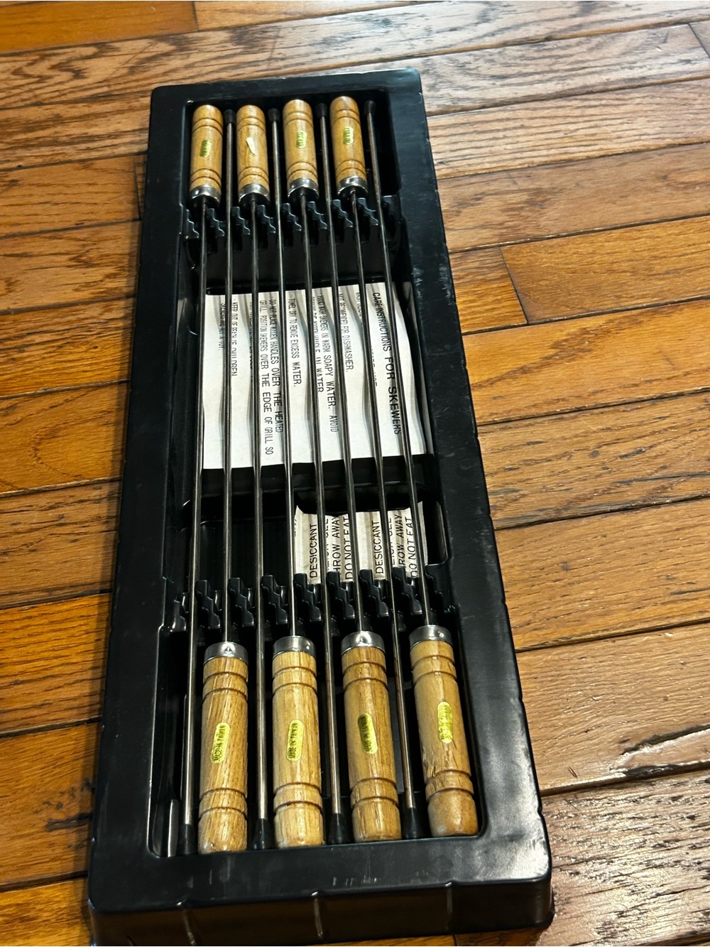 Vintage VonPok BBQ Skewers Set of 8 Wood Handles NOS Made in Taiwan